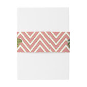 Tea Party Vrijgezellenfeest Chevron Stripes Roos Uitnodigingen Wikkel (Achterkant Voorbeeld)