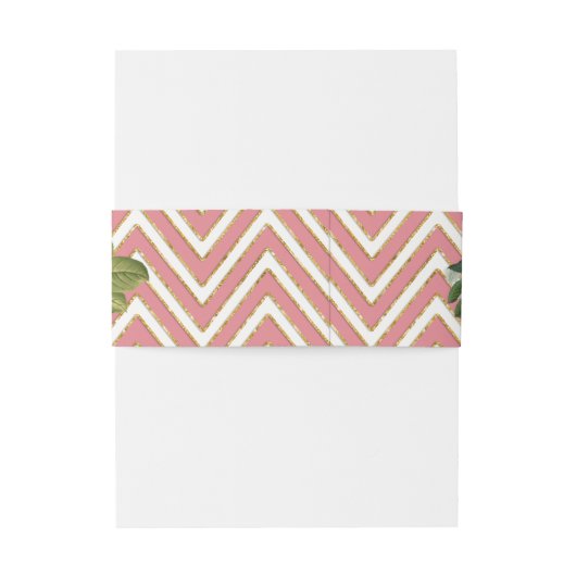 Tea Party Vrijgezellenfeest Chevron Stripes Roos Uitnodigingen Wikkel (Achterkant Voorbeeld)