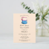 Tea Party Vrijgezellenfeest Elegant Cute Aftermidd Briefkaart (Staand voorkant)