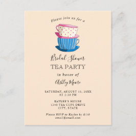 Tea Party Vrijgezellenfeest Elegant Cute Aftermidd Briefkaart