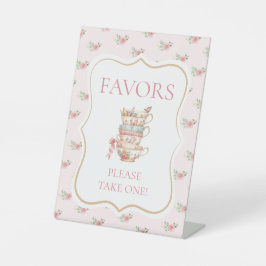 Tea Party Vrijgezellenfeest Favoriet Reclamebord Met Voetstuk