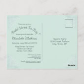  Tea Party Vrijgezellenfeest Groene Uitnodiging (Achterkant)