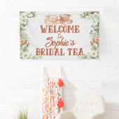 Tea Party Vrijgezellenfeest in Terracotta en Paste Spandoek (Insitu)