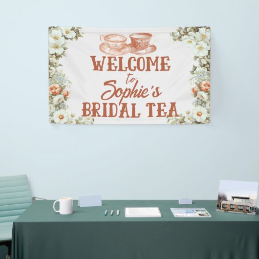 Tea Party Vrijgezellenfeest in Terracotta en Paste Spandoek (Beurs)