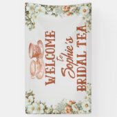 Tea Party Vrijgezellenfeest in Terracotta en Paste Spandoek (Verticaal)