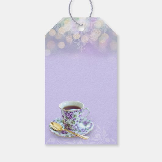  Tea Party Vrijgezellenfeest Lavendel Cadeaulabel (Achterkant)