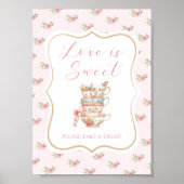 Tea Party Vrijgezellenfeest Liefde is een zoete gu Poster (Voorkant)