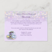 Tea Party Vrijgezellenfeest Lila Recept Informatiekaartje (Voorkant)