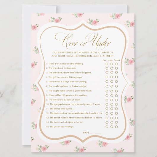 Tea Party Vrijgezellenfeest over of onder Game Kaa Kaart (Voorkant)