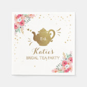 Tea party Vrijgezellenfeest Papieren servetten Bru (Voorkant)