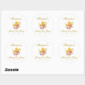 Tea Party Vrijgezellenfeest Pink Floral Ronde Sticker (Vel)