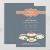 Tea Party Vrijgezellenfeest Platte Uitnodiging (Voorkant / Achterkant)