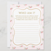 Tea Party Vrijgezellenfeest Raad eens wie het spel Kaart (Voorkant)