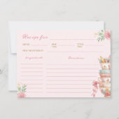 Tea Party Vrijgezellenfeest Recept Kaart (Voorkant)