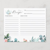 Tea Party Vrijgezellenfeest Recipcard (Voorkant)