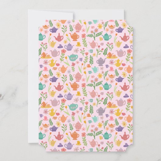 Tea Party Vrijgezellenfeest Schattige Kleurrijke C Kaart (Achterkant)