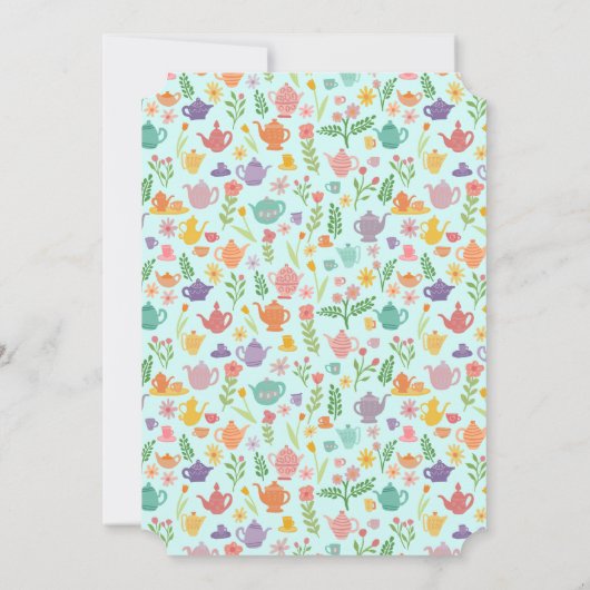 Tea Party Vrijgezellenfeest Schattige Kleurrijke C Kaart (Achterkant)
