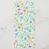 Tea Party Vrijgezellenfeest Schattige Kleurrijke C Menu (Achterkant)