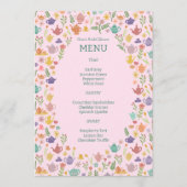 Tea Party Vrijgezellenfeest Schattige Kleurrijke C Menu (Voorkant)