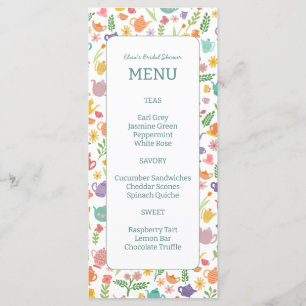 Tea Party Vrijgezellenfeest Schattige Kleurrijke C Menu