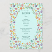 Tea Party Vrijgezellenfeest Schattige Kleurrijke C Menu (Voorkant)