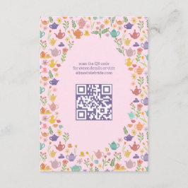 Tea Party Vrijgezellenfeest Schattigee CUSTOM QR C Informatiekaartje