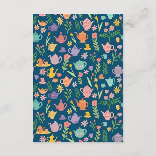 Tea Party Vrijgezellenfeest Schattigee CUSTOM QR C Informatiekaartje (Achterkant)