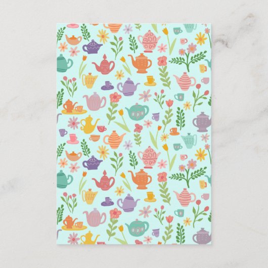 Tea Party Vrijgezellenfeest Schattigee CUSTOM QR C Informatiekaartje (Achterkant)