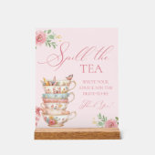 Tea Party Vrijgezellenfeest Spill de thee Advies Acryl Bord (Voorkant)