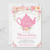 Tea Party Vrijgezellenfeest Sprinkle Invitation Kaart (Voorkant)