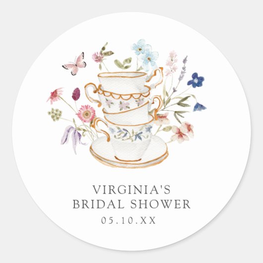 Tea Party Vrijgezellenfeest Sticker (Voorkant)