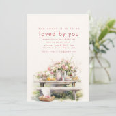 Tea Party Vrijgezellenfeest uitnodigen in de tuin Kaart (Staand voorkant)