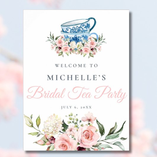 Tea Party Vrijgezellenfeest Welkomstteken Poster