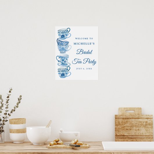 Tea Party Vrijgezellenfeest Welkomstteken Poster (Keuken)