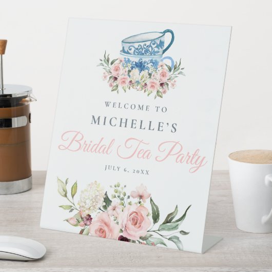 Tea Party Vrijgezellenfeest Welkomstteken Reclamebord Met Voetstuk (Insitu)