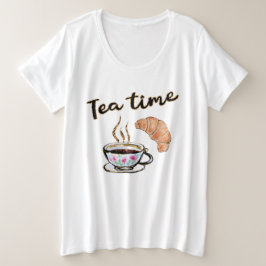 Tea party Vrouwenkleding, grappige Theetijd Grote Maat T-shirt