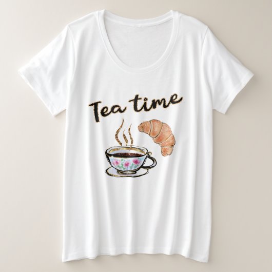 Tea party Vrouwenkleding, grappige Theetijd Grote Maat T-shirt (Design voorkant)