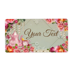 Tea Party Water Flesjes Etiketten