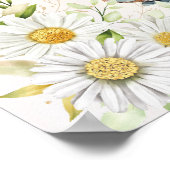 Tea Party Waterverf Theepot Boy Baby shower Poster (Hoek)