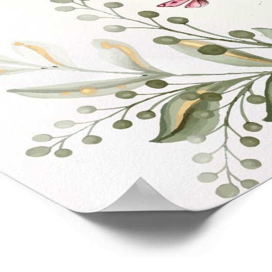 Tea Party Waterverf Theepot Genderonthulling Poster (Hoek)