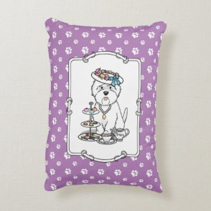 Tea Party Westie Dog West Highland White Terrier Accent Kussen