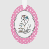 Tea Party Westie Dog West Highland White Terrier Ornament (achterkant)