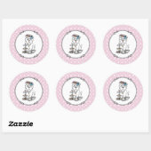 Tea Party Westie Dog West Highland White Terrier Ronde Sticker (Vel)