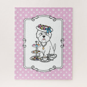 Tea Party Westie - West Highland White Terrier Legpuzzel