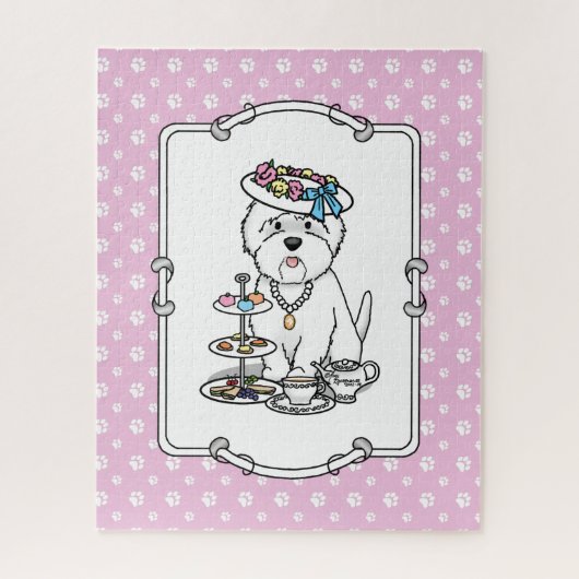 Tea Party Westie - West Highland White Terrier Legpuzzel (Verticaal)