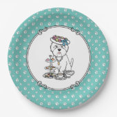 Tea Party Westie - West Highland White Terrier Papieren Bordje (Voorkant)
