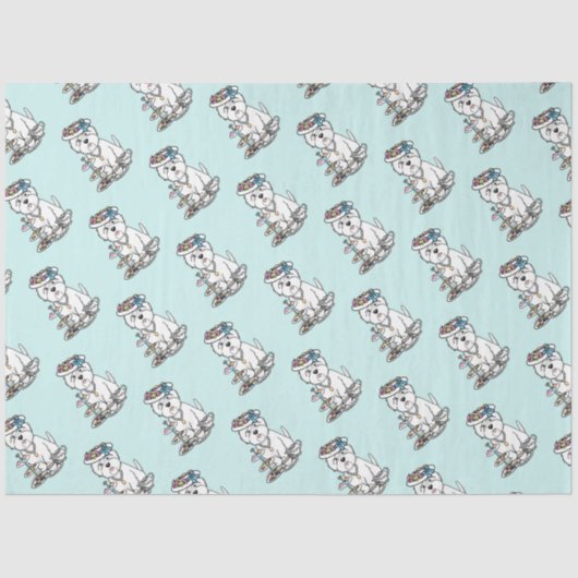 Tea Party Westie - West Highland White Terrier Tissuepapier (Voorkant)