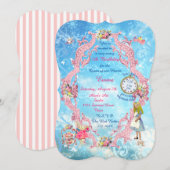 Tea Party White Rabbit Pocket Watch  Girl Kaart (Voorkant / Achterkant)