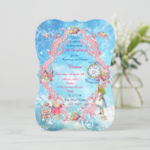 Tea Party White Rabbit Pocket Watch  Girl Kaart (Staand voorkant)