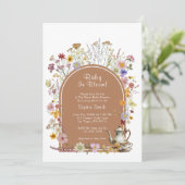 Tea Party Wildflower Baby in Bloom Baby shower Kaart (Staand voorkant)